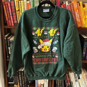 Nintendo Green Pikachu Christmas Crewneck Sweater